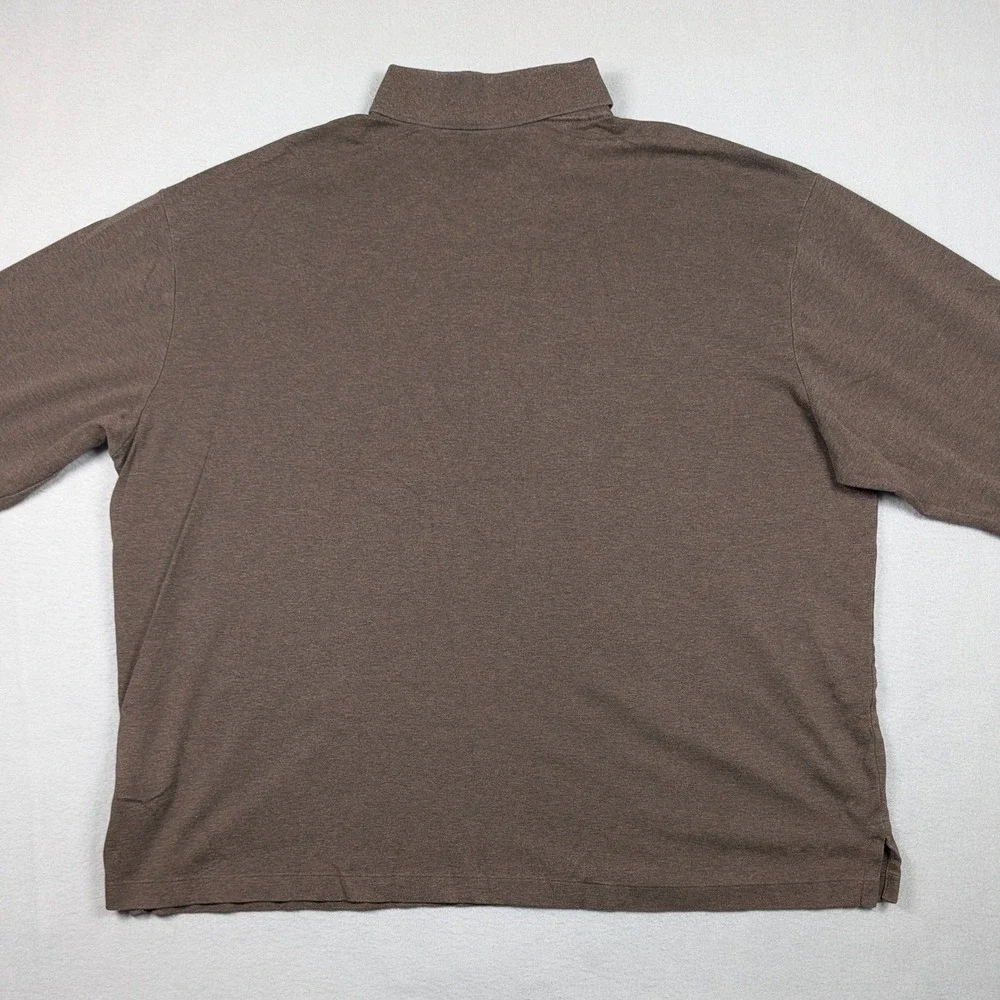 Polo Ralph Lauren Polo Shirt Mens 2XB Brown Long Sleeve Cotton Flesh Pony